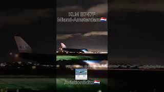 KLM CARGO B747F Miami to Amsterdam landed on the polderbaan🇳🇱❤️🤩 shorts klm ksi viralshorts [upl. by Dnomayd]