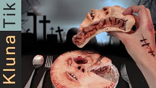 Kluna Eating BRAIN Pie with EYEBALLS and teeth  Kluna Tik Dinner 38 ASMR eating sounds face pie [upl. by Arratahs]