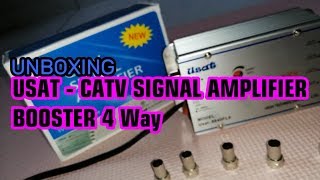 UNBOXING  USAT CATV SIGNAL AMPLIFIER BOOSTER 4 WAY [upl. by Stryker976]