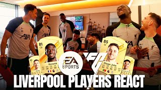 Liverpool players react HILARIOUS Jota amp Konate partnership  EA SPORTS FC 24 ratings revealed [upl. by Richy228]