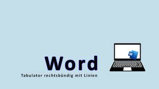 Word Tabulator rechtsbündig mit Linien einfügen [upl. by Aklim537]