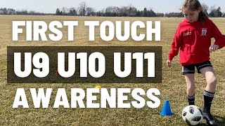 First Touch amp Awareness Drills  U11 Individual Session  U9 U10 U11 FootballSoccer Drills  2021 [upl. by Ayvid]