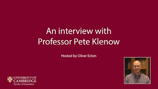 Interview with Professor Pete Klenow [upl. by Annaik970]