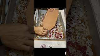 Marbling Leather Wallet blueivymarbling fyp sosatisfying artistsoftiktok art whoknew [upl. by Eruza]