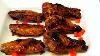 Caramel Sticky Wings  Asian Grilled Chicken Wing Recipe [upl. by Teresita]