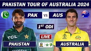 PAKISTAN vs AUSTRALIA 1ST ODI MATCH LIVE SCORES  PAK vs AUS LIVE MATCH [upl. by Hebbe]