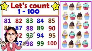 Learn how to count from 1  100  Counting numbers 1 to 100  Counting tutorial for kids [upl. by Nawram]