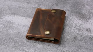 Handmade Leather Pocket Notebook leathergoods handmadeleather vintagestyle [upl. by Keefer]