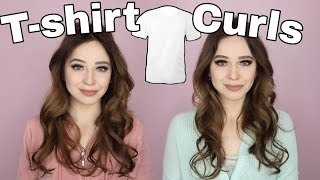 The Easiest Overnight Heatless Curls Tshirt Curls 2 Ways no Damage [upl. by Eedissac]