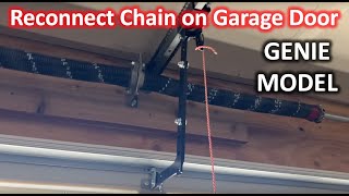 How to Reconnect Chain on Garage Door Opener Genie Model 1035  The DIY Guide  Ep 110 [upl. by Bully]