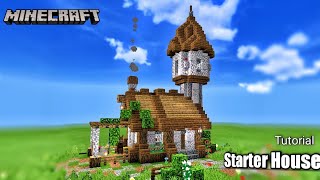 Minecraft Starter House Tutorial • Using Diorite [upl. by Arral545]