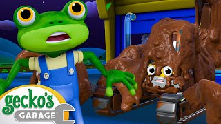 Can Gecko FIx the Muddy Excavator  Gecko the Mechanic  Buses Trucks and Cars [upl. by Sorips372]