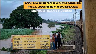 Train Journey during Heavy floods  Kolhapur to Pandharpur  22156 KOP KLBG exp  Via Miraj Sangola [upl. by Nosahc]