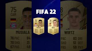 Musiala vs Wirtz rating Comparison  FIFA 22  EAFC 25  eafc25 fifaultimateteam futchampions [upl. by Gabey122]