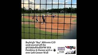 Bayleigh “Bay” Alderete CO 2028 started off the USASoftballDFW SFA Combine amp Games with a 💣 over … [upl. by Yursa548]