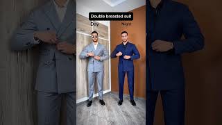 Styling Double breasted suit  Day VS Night 😍 🎥 Ilyesgherissi suit menstyle mensfashion ootd [upl. by Aeret]