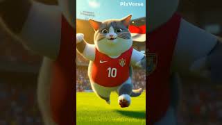 Cute cat football player cat kucing funny [upl. by Schreibe]