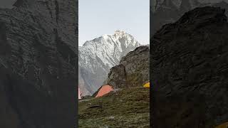 Dhauladhar Himalayan Range as seenfrom ladylegcampsite mountains friendshippeaktrek himalayas [upl. by Estey]