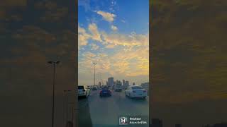 Beautiful sunset in Bahrain 🇧🇭 bahrain travel driving shortsfeed shortsviral shorts [upl. by Brodsky]