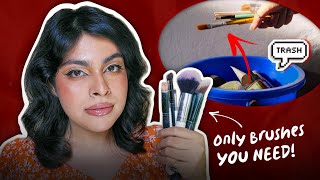 Here’s Why I threw away all my Makeup Brushes amp ONLY kept THESE  Basic Makeup Brushes for Beginners [upl. by Stanway]