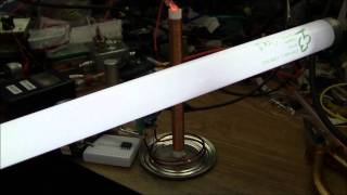 Tesla CoilDriven Fluorescent Tube Striations [upl. by Couq]