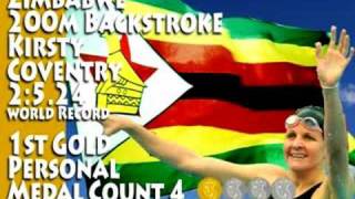 Kirsty Coventry 200m Backstroke Zimbabwe 1st Gold [upl. by Dlareg]