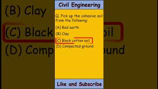 Soil Mechanics MCQ  Geotechnical Engineering Multiple Choice Questions  shorts [upl. by Reggy63]