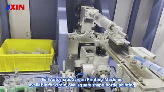 Full Automatic Screen Printing Machineavailable for circle ovalsquare shape glass bottle [upl. by Eelyrag]