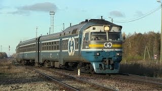 Скрешение дизельпоездов на ст Сольдино  DMUs changing at Soldina station [upl. by Pierre]