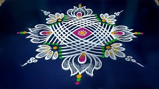 Traditional rangoli designs 🌺 Easy festival kolam designs classyrangoli by Aruna [upl. by Sinned]