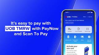 How to pay with PayNow and Scan To Pay on UOB TMRW [upl. by Raynor]