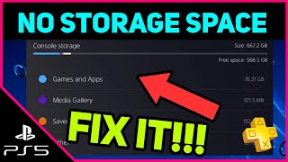 PS5 NO STORAGE SPACE EASY FIX [upl. by Anivlek]