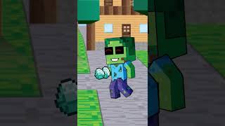 Will Little Zombie Boy Takecare Joy Inside Out 2 Minecraft Family Animation [upl. by Okwu513]