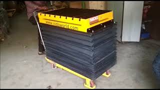 Scissor Lift Table Truck With Roller Platform amp Safety Bellow  NDSLTT series [upl. by Atidnan]