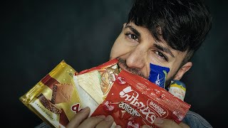 ASMR probando CHOCOLATINAS NAVIDEÑAS típicas de España  ASMR Español [upl. by Enala]