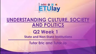 State and NonState Institutions  Understanding Culture Society and Politics  Quarter 24 Week 1 [upl. by Christoforo]