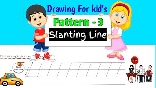 Drawing slanting line l strokee amp Curves to kids l Learn to write Alphabet easily l Nursery lkg [upl. by Luaped]