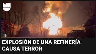 “Sentí un empujón” la potente explosión de una refinería de petróleo que aterrorizó a los vecinos [upl. by Ardnuyek]