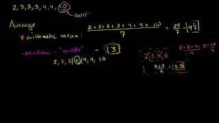 Average or Central Tendency Arithmetic Mean Median and Mode [upl. by Eicaj]