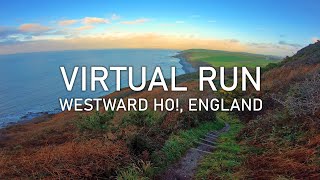 Virtual Run  Coastal Trail from Westward Ho Devon England  Treadmill Running Scenery [upl. by Labors]