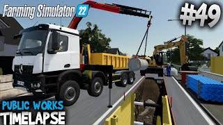 🚧 Sanitation Pipe Installation with Mercedes Truck and CAT Excavator 👷 Public Works in FS22 [upl. by Saffren]