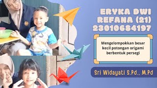 Comparing quotMengelompokkan besar kecil potongan origami berbentuk persegiquot [upl. by Barnum]