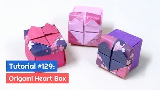 DIY Origami Heart Box Tutorial  The Idea King Tutorial 129 [upl. by Annalee]