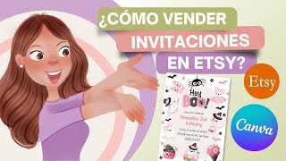 Cómo hacer invitaciones digitales en Canva para vender en Etsy  Tutorial paso a paso [upl. by Heron749]