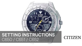 Citizen Watch Setting Instruction — C650 C651 C652 [upl. by Ocsirf874]