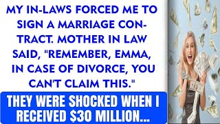 In Laws Coerced Me Into Signing Marriage Contract Their Shock at My 30 Million Revelation [upl. by Eicram168]