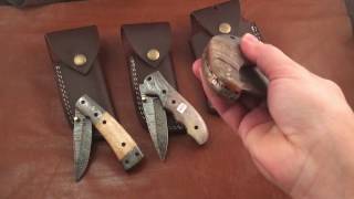 Handmade Damascus Steel Folding Knivesklappmesse [upl. by Kcire221]