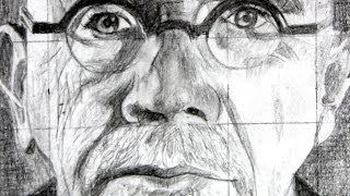 How to use the Grid Method with a Drawing of Chuck Close as an Example [upl. by Alage]