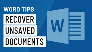 Word Quick Tip Recover Unsaved Documents [upl. by Bentley]