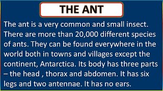 Essay on ant in English  A short paragraph on ant in English  Ant Essay  antessay ant [upl. by Adnilym960]